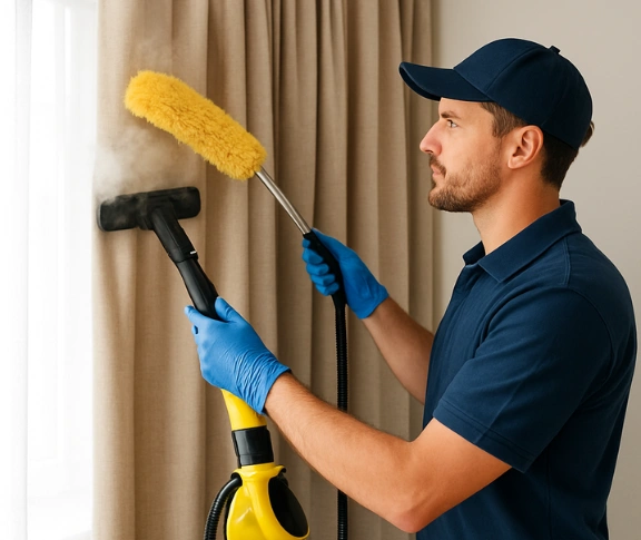 Trusted residential curtain cleaning technician Matty Curtain Cleaning biggera-waters QLD