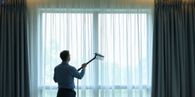Commercial curtain steam cleaning service biggera-waters hotels offices