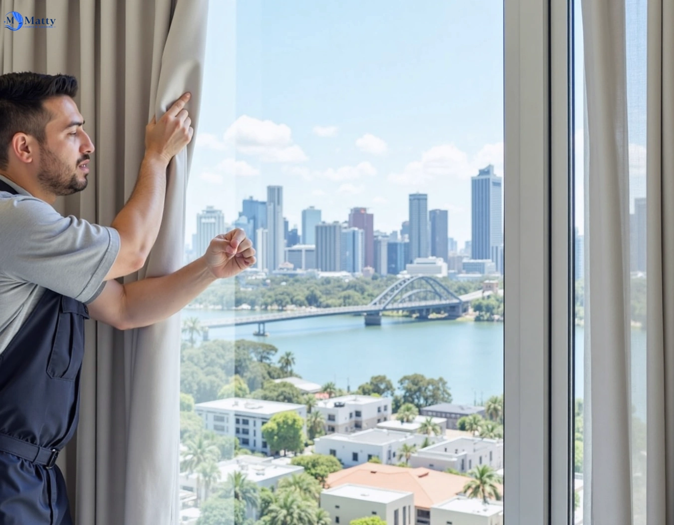 Professional curtain steam cleaning service biggera-waters QLD by Matty Curtain Cleaning