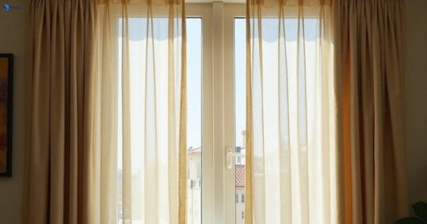 Dusty and dull curtains in biggera-waters before steam cleaning